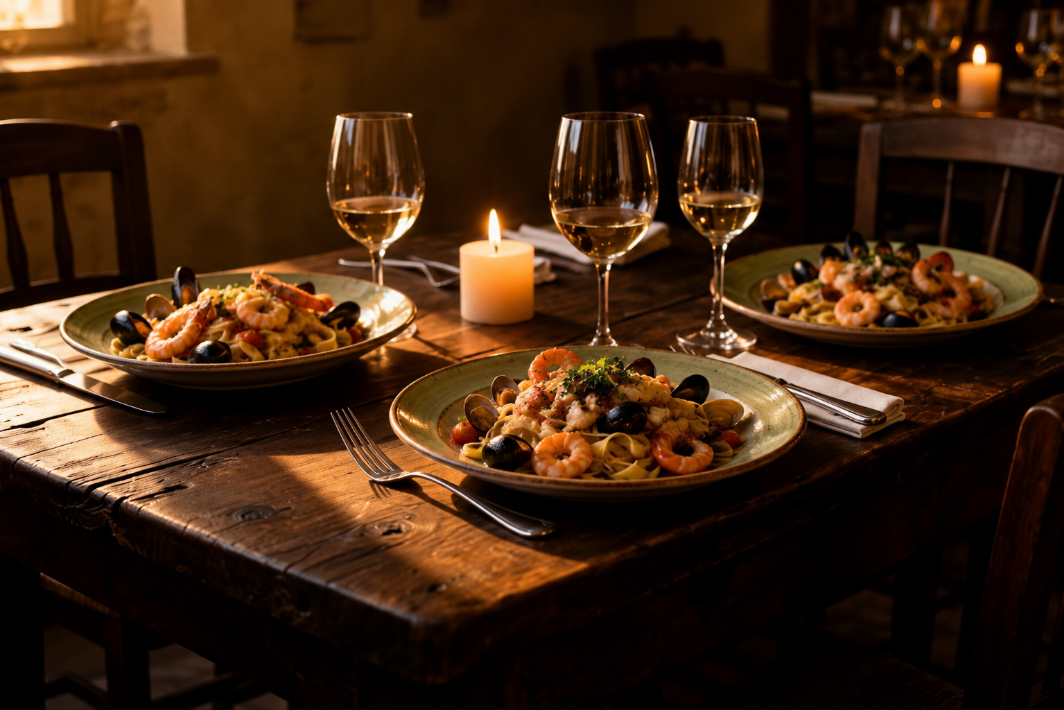 Tavolo apparecchiato all'Osteria il Finimondo